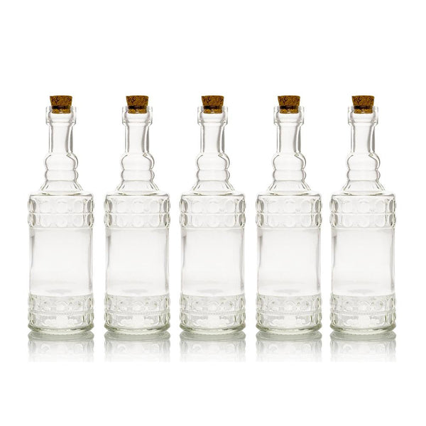 MiDanggu 4 Packs Pumpkin Decorative Glass Bottles with Cork, Empty Glass  Bud Vase Syrup Spice Bottles