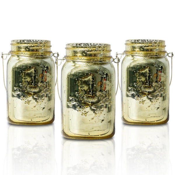 Bulk Gold Mercury Mason Jars - 36 Pc. | Oriental Trading