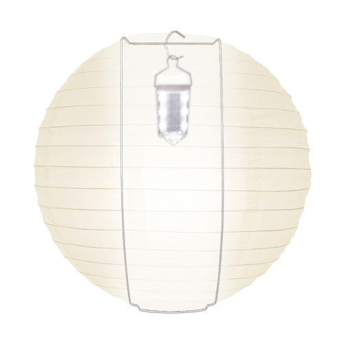 8 Inch Battery Operated Paper Lantern White - Party Brights