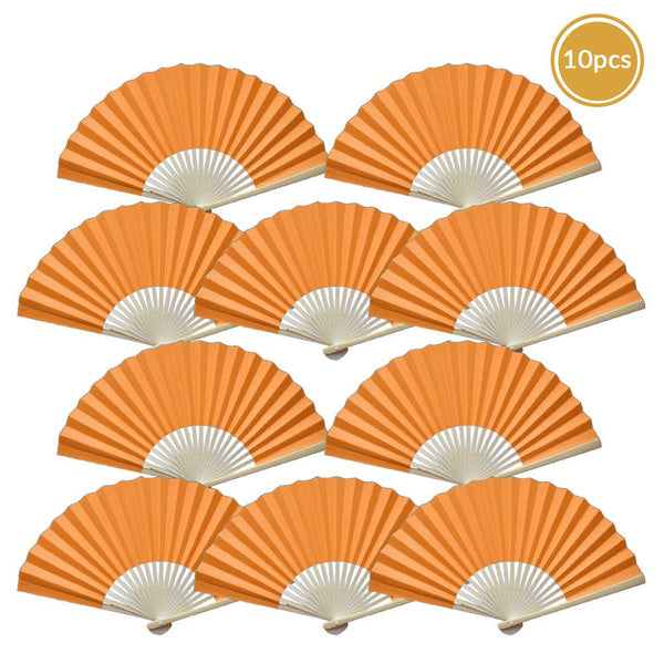 9 Red Paper Hand Fans for Weddings, Premium Paper Stock (10 Pack