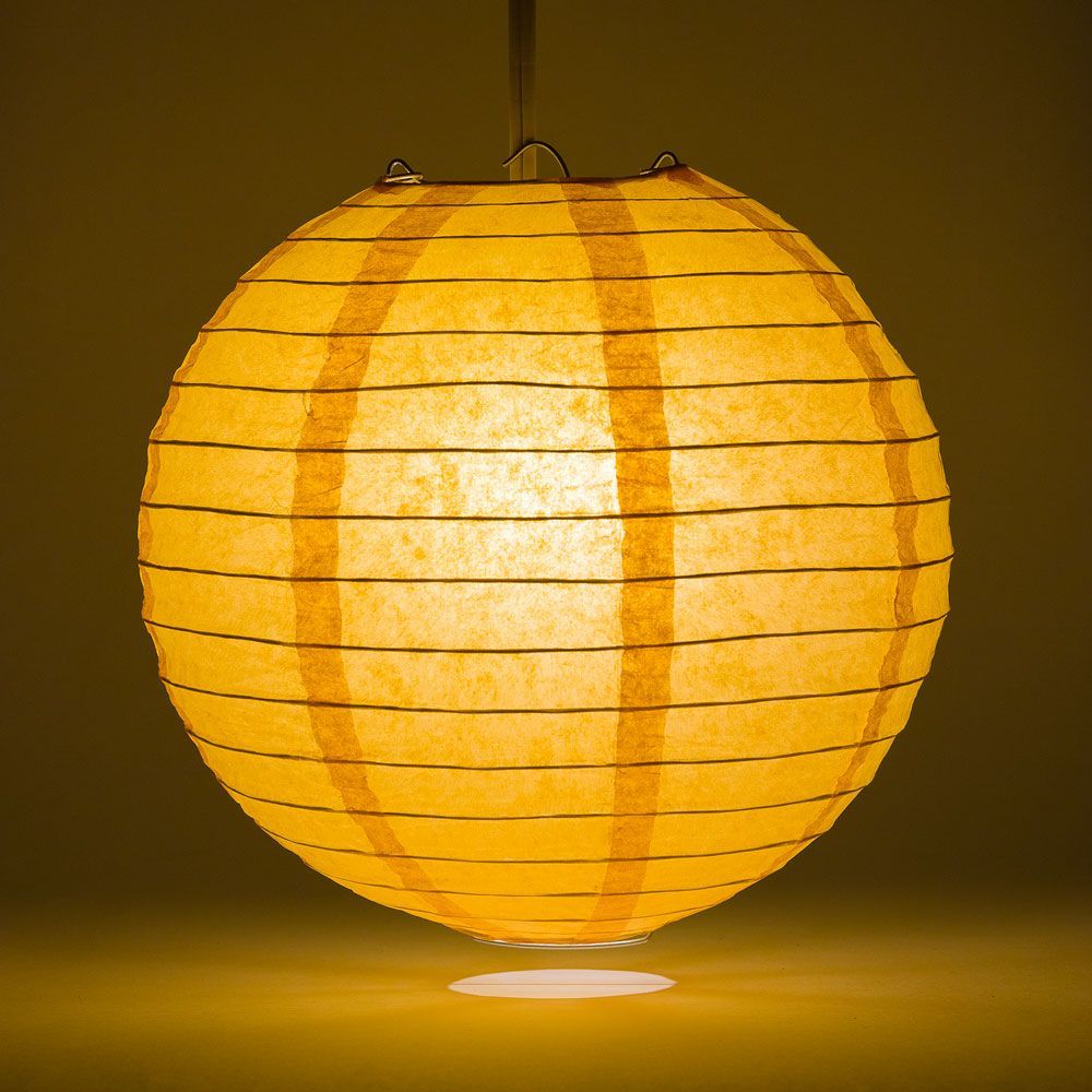 14&quot; Papaya Round Paper Lantern, Even Ribbing, Chinese Hanging Wedding &amp; Party Decoration - PaperLanternStore.com - Paper Lanterns, Decor, Party Lights &amp; More