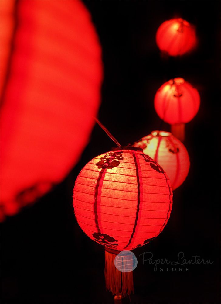 12&quot; Traditional Chinese Lantern w/Tassel - PaperLanternStore.com - Paper Lanterns, Decor, Party Lights &amp; More