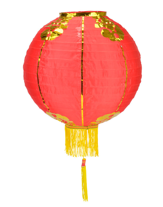 24&quot; Red Traditional Nylon Chinese Lantern w/Tassel - PaperLanternStore.com - Paper Lanterns, Decor, Party Lights &amp; More