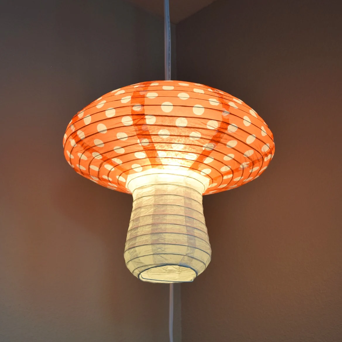 Mushroom Shaped Paper Lantern, (12&quot;W x 11&quot;H) - Luna Bazaar | Boho &amp; Vintage Style Decor