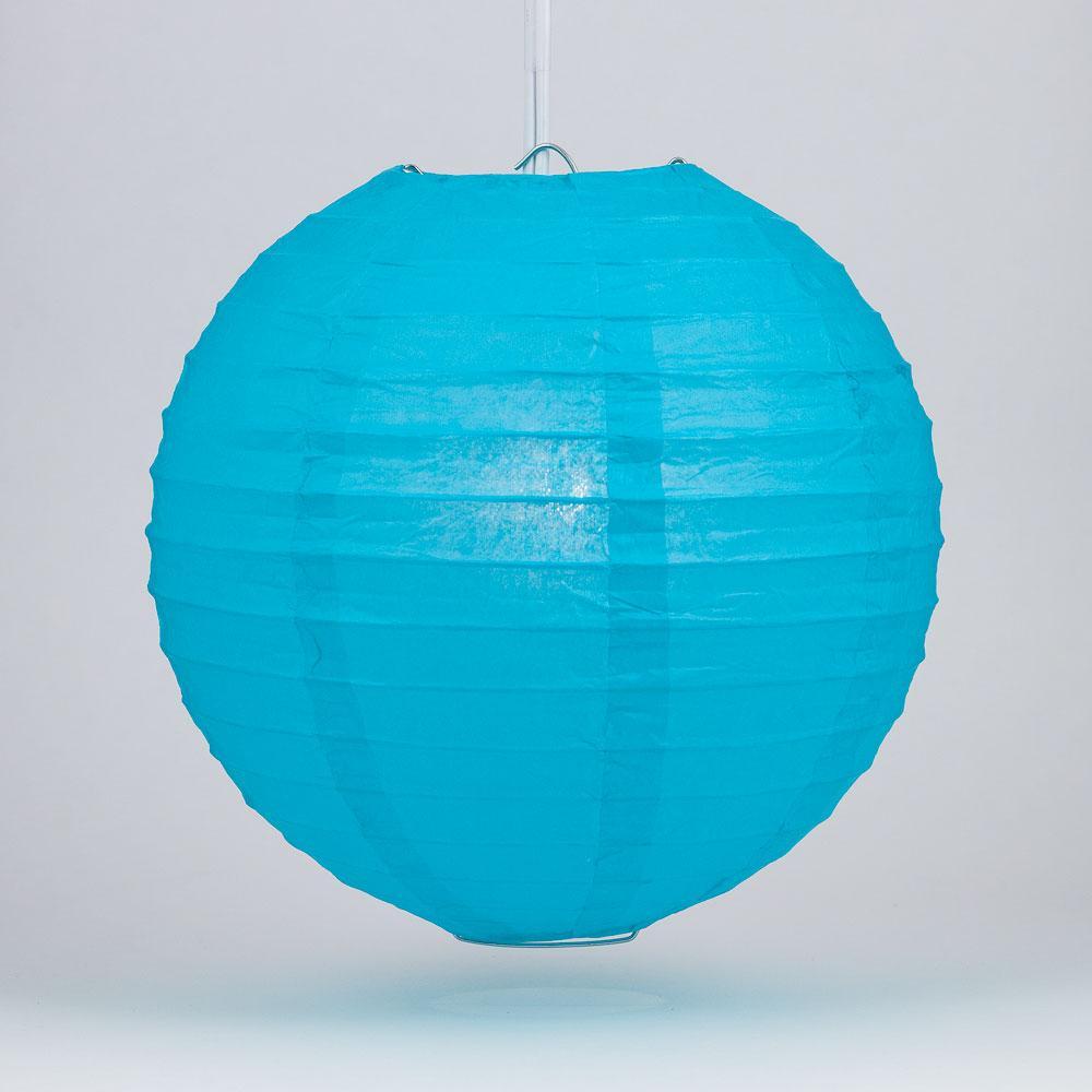 6&quot; Turquoise Round Paper Lantern, Even Ribbing, Chinese Hanging Wedding &amp; Party Decoration - PaperLanternStore.com - Paper Lanterns, Decor, Party Lights &amp; More