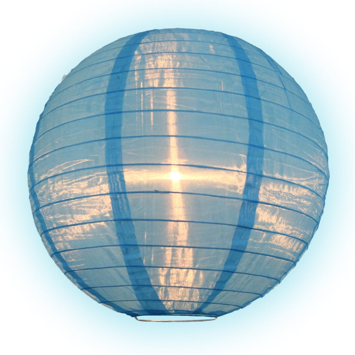 14&quot; Sky Blue Shimmering Nylon Lantern, Even Ribbing, Durable, Hanging - PaperLanternStore.com - Paper Lanterns, Decor, Party Lights &amp; More