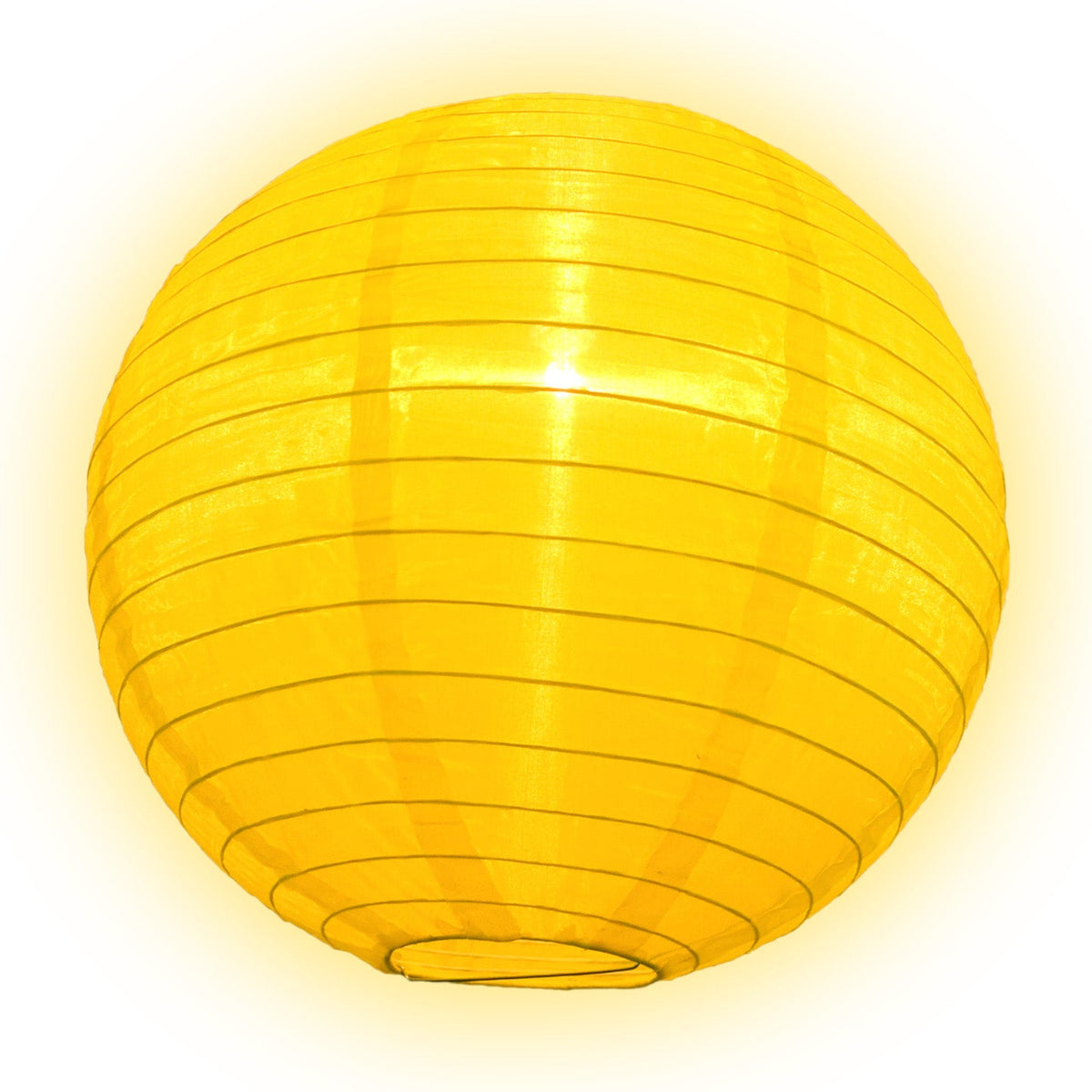 10&quot; Yellow Shimmering Nylon Lantern, Even Ribbing, Durable, Hanging