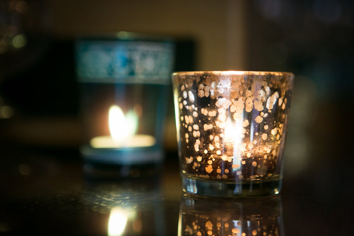 2.5&quot; Silver Mercury Glass Votive Tea Light Candle Holder - PaperLanternStore.com - Paper Lanterns, Decor, Party Lights &amp; More