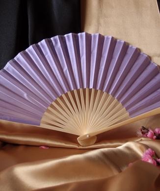 9&quot; Lavender Silk Hand Fans for Weddings (10 Pack)