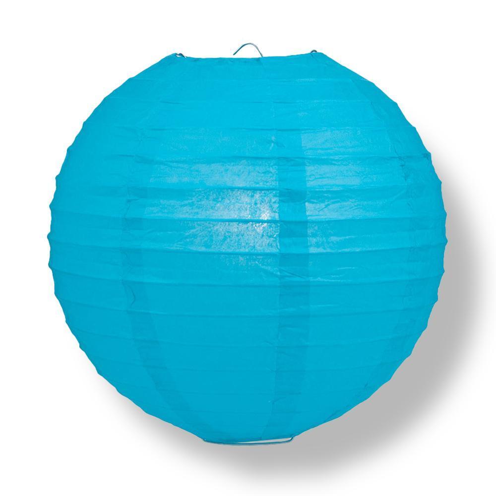 6&quot; Turquoise Round Paper Lantern, Even Ribbing, Chinese Hanging Wedding &amp; Party Decoration - PaperLanternStore.com - Paper Lanterns, Decor, Party Lights &amp; More