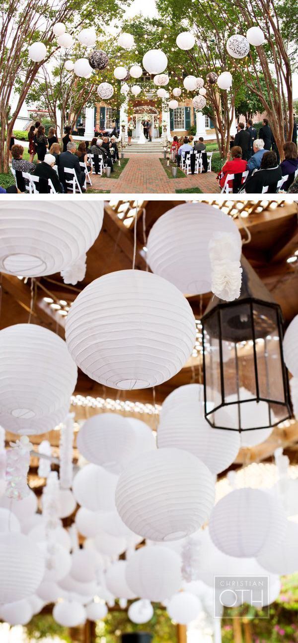 12&quot; White Round Paper Lantern, Even Ribbing, Chinese Hanging Wedding &amp; Party Decoration - PaperLanternStore.com - Paper Lanterns, Decor, Party Lights &amp; More