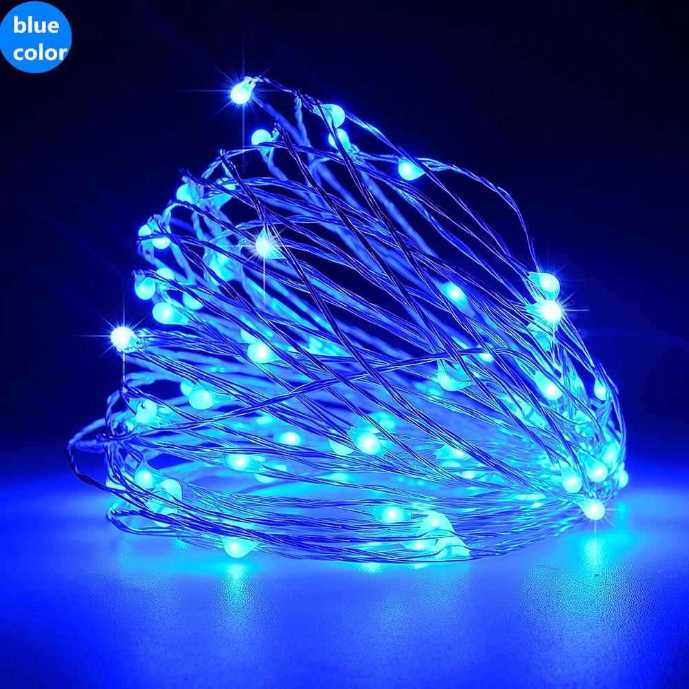 CLOSEOUT 33 FT 100 LED Blue Waterproof Micro Fairy String Lights With Power Adaptor - Luna Bazaar | Boho & Vintage Style Decor