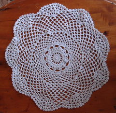 11.5 Bloom Shaped Crochet Lace Doily Placemats, Handmade Cotton Doilies -  Beige (100 PACK) -  - B2B Wholesale Lighting & Décor  since 2002