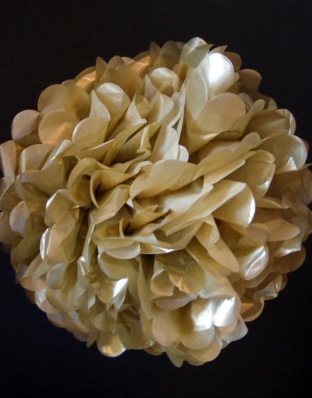 EZ-Fluff 12 inch Copper Tissue Paper Pom Poms Flowers Balls, Hanging Decorations (4 Pack)