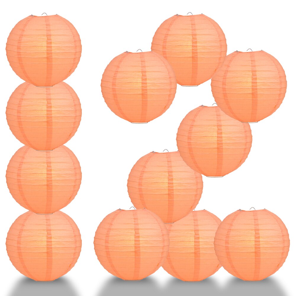 12 Round Paper Lantern Orange 