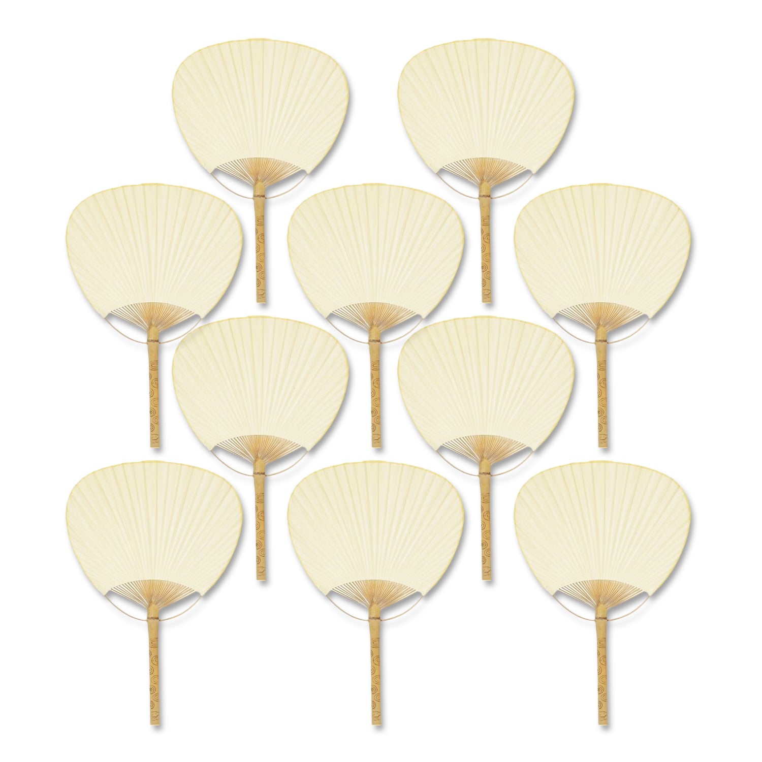 10 x Gold / Silver Bamboo Fans Wedding Guests or Party Favours