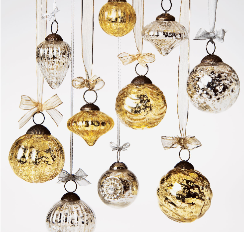 3&quot; Silver Lana Mercury Crackle Ball Glass Ornament Christmas Tree Decoration - LunaBazaar.com - Discover. Decorate. Celebrate.