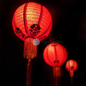 8 PACK, Red Chinese New Year Parallel Ribbing Round Paper Lantern, Hanging  Combo Set - Luna Bazaar