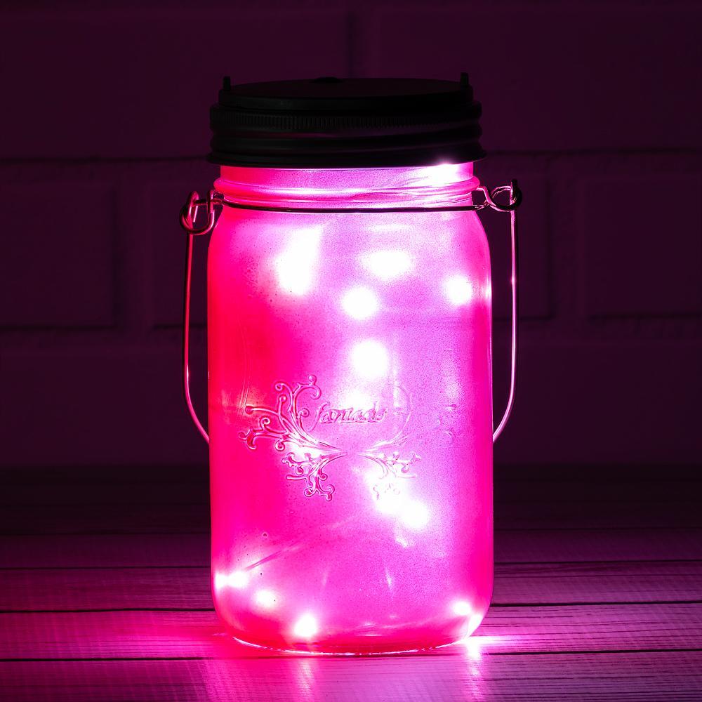 pink glass jar