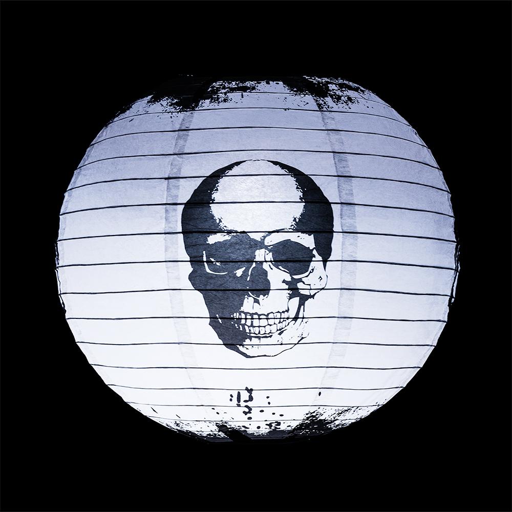 14 Inch Halloween Skull Skeleton Face Paper Lantern - Luna Bazaar | Boho & Vintage Style Decor