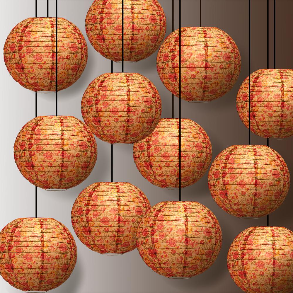 8 PACK, Red Chinese New Year Parallel Ribbing Round Paper Lantern, Hanging  Combo Set - Luna Bazaar