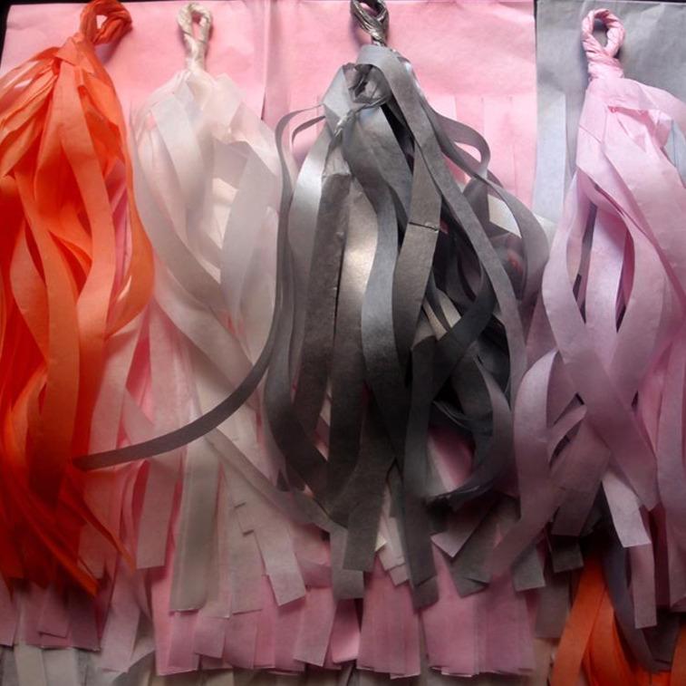 Pink Glam Fringe Tissue Tassel Garland Kit or Fully Assembled