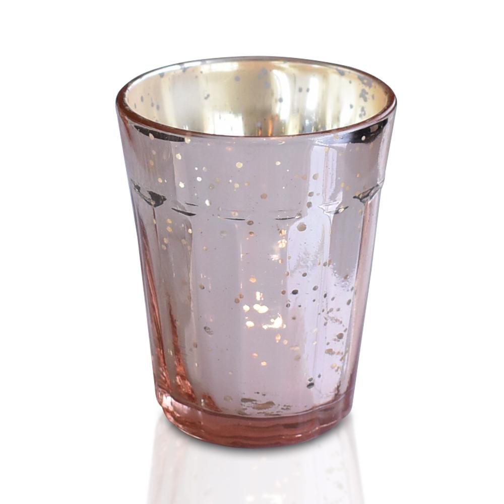 Modern Glass Cylinder Tealight Candle Holder, 3.75 x 2.5 Inches